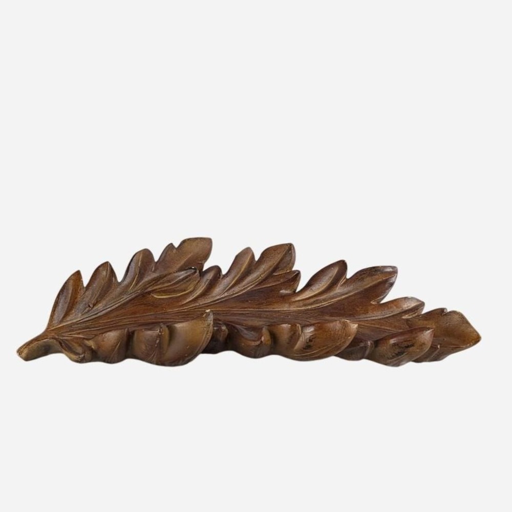Carved Acanthus Leaf Wall Decor Architectural Accent Dark Walnut - Picture 2 of 6